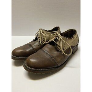 Bed Stu Men US 8.5 Carson Leather Canvas Distressed Burnished Oxford Dress Shoe